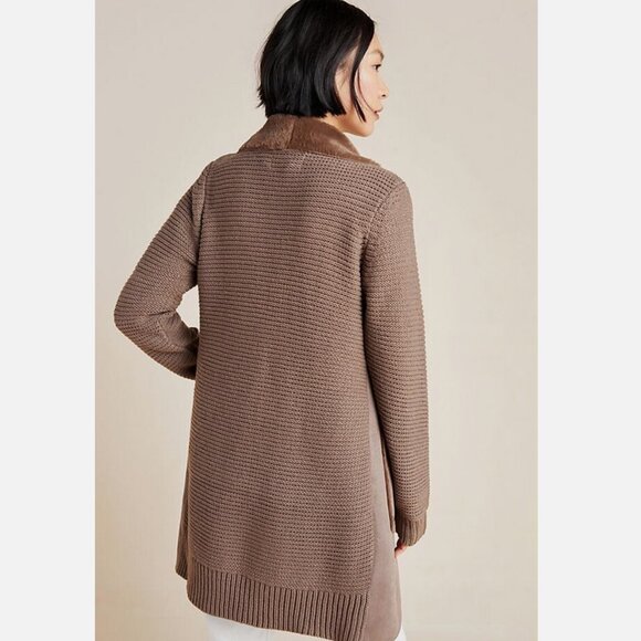 Price Reduction NWT Anthropologie Piper Sweater Coat Faux Suede Coatigan Sz M - Picture 4 of 8